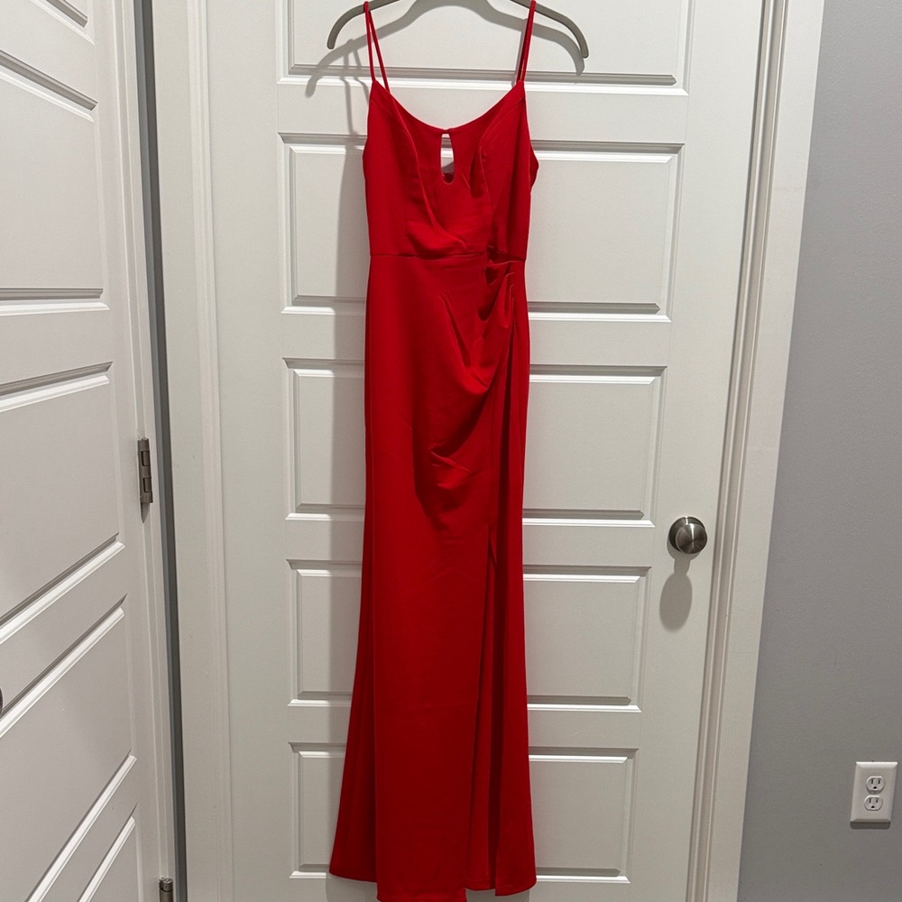 NWT David's Bridal Striking Red Maxi Dress
